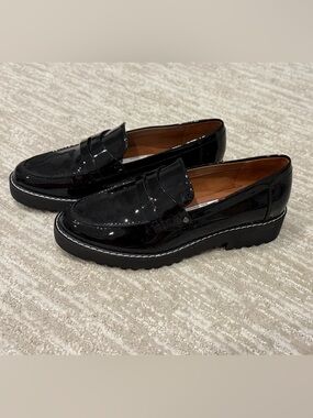 NEW Franco Sarto Women's Patent Leather Platform Loafers Size 7